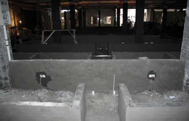市场内铺位已经完成基础建设工作