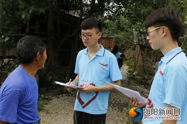 向村民进行问卷调查