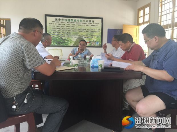 图左二为政协副主席李践生在听取汇报