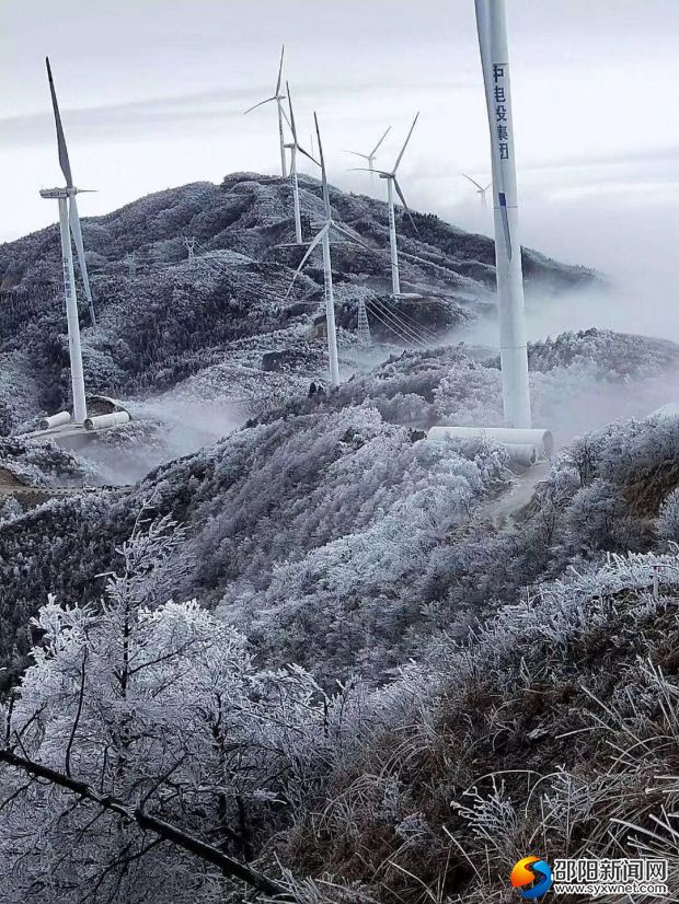 (图为白雪皑皑大美龙山奇观)