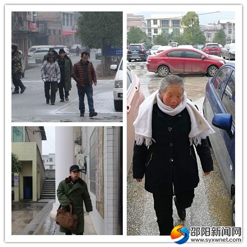 党员冒着寒风冷雪从各村赶来