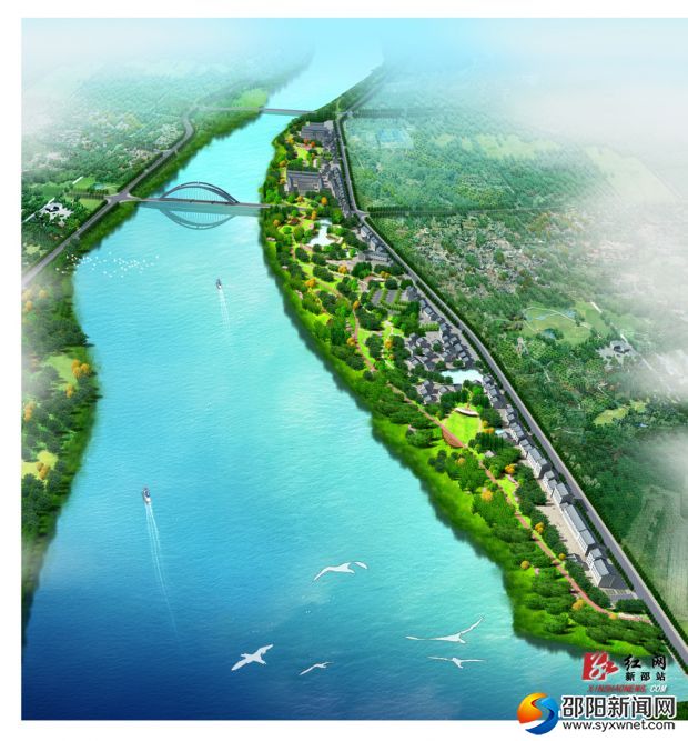 河岸鸟瞰图