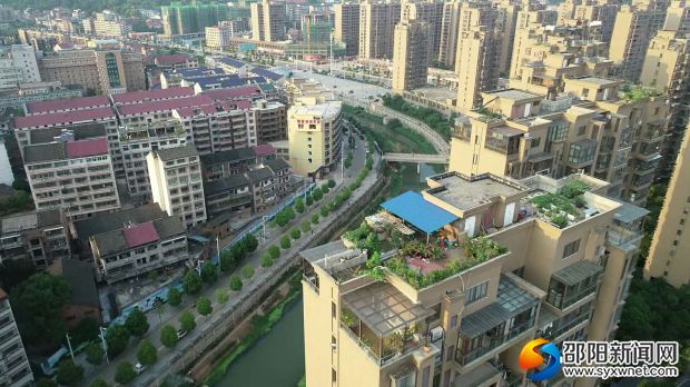无人机航拍中元节的新邵一角