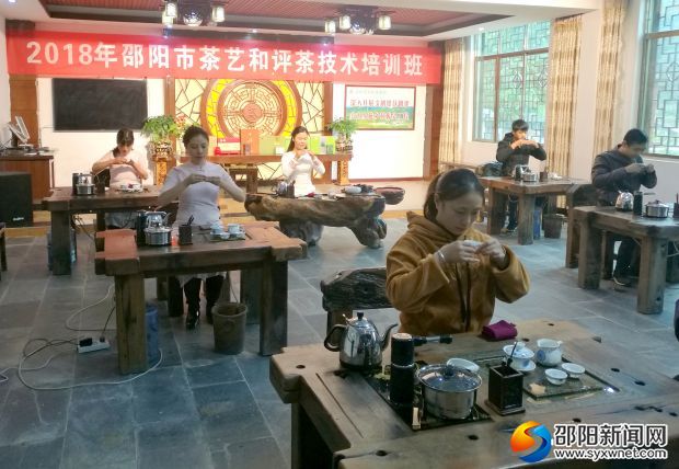 与会人员正在培训茶礼茶技艺