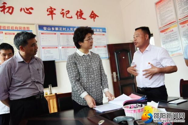在新宁安山乡新正村调研