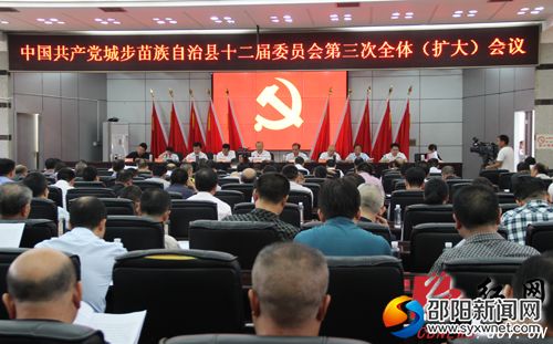 中共城步苗族自治县委十二届三次全体(扩大)会议现场