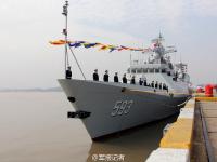  国产新型护卫舰首舰三门峡号交付东海舰队