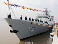  国产新型护卫舰首舰三门峡号交付东海舰队