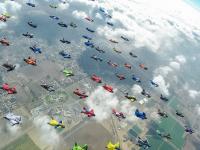 美国61人“翼装飞行”高空齐飞 打破世界纪录