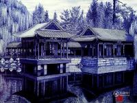 90后宅男用圆珠笔诠释“中国蓝”