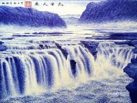 90后宅男用圆珠笔诠释“中国蓝”