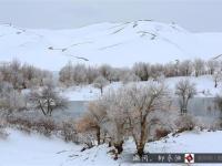 航拍塔克拉玛干沙漠雪景 宛若童话世界