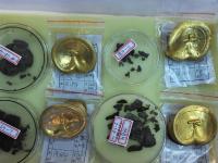 海昏侯墓清理金器 马蹄金上刻有