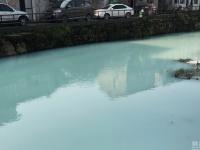 浙江河道河水变奶绿色 系企业倾倒原料所致