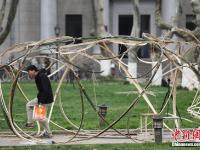 南京大学生用“竹子”搭建创意建筑