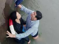 珠海海边漂浮一女子 过路大叔跳海救人