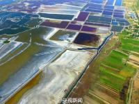 航拍中国“死海” 犹如多彩画卷