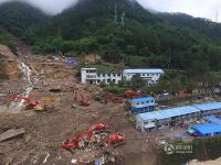 独家航拍福建山体滑坡全景现场