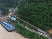 独家航拍福建山体滑坡全景现场