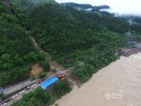 独家航拍福建山体滑坡全景现场