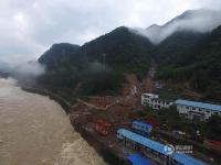 独家航拍福建山体滑坡全景现场
