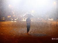 武汉再遭100毫米以上强暴雨 雨滴密如珠帘