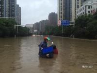 武汉再遭100毫米以上强暴雨 雨滴密如珠帘
