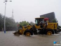 航拍河南新乡暴雨后的京广交通线