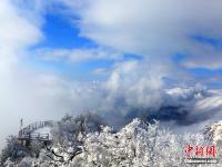 老君山现雪后云海奇观 琼楼玉宇美不胜收