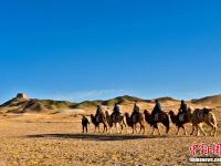 甘肃敦煌阳关古道春意浓 游人体验古丝路风情