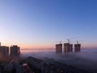北京现罕见平流雾景观 通州副中心如仙境
