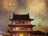 长沙橘子洲举行焰火晚会 庆祝建军90周年