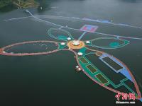 航拍贵州红水河漂浮栈道 宛如巨型蝴蝶