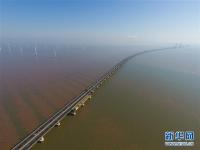  俯瞰上海东海大桥海上风电场