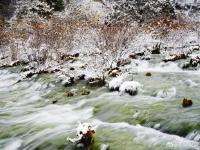 九寨沟迎来入冬第一场雪 晶莹剔透美如仙境