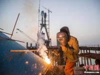  航拍建设中的鄱阳湖二桥