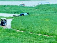  雨季将至湖水上涨 鄱阳糊畔呈现最美“水上公路”