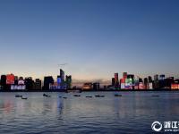  杭州：钱江夜游 灯光璀璨