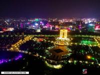  航拍铜陵都市夜景 上帝视角诠释灯光璀璨光影迷人