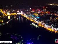  航拍铜陵都市夜景 上帝视角诠释灯光璀璨光影迷人