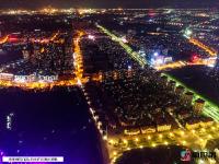  航拍铜陵都市夜景 上帝视角诠释灯光璀璨光影迷人
