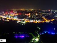  航拍铜陵都市夜景 上帝视角诠释灯光璀璨光影迷人