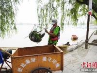  烈日下的湖面“美容师”