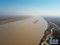  鸟瞰黄河口湿地风光