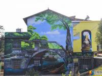 大祥区罗塘村3D立体画“跳”上村民围墙