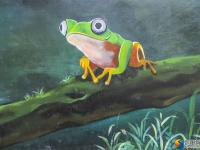 大祥区罗塘村3D立体画“跳”上村民围墙