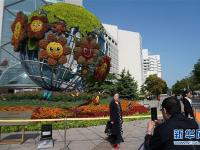 北京：多彩花坛迎国庆