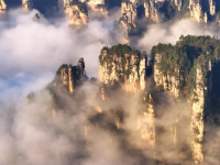 湖南张家界：峰林云间天子山
