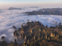 湖南张家界：峰林云间天子山
