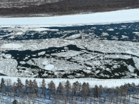 黑龙江现“跑冰排”壮景
